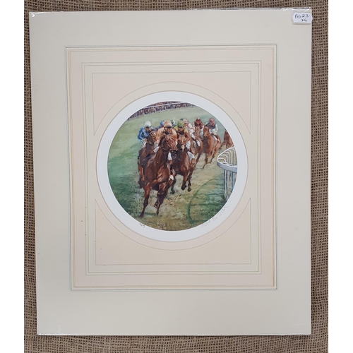 380 - A good set of four Claire Eva Burton Limited Edition Prints, 'The Cheltenham Races, The Grand Nation... 