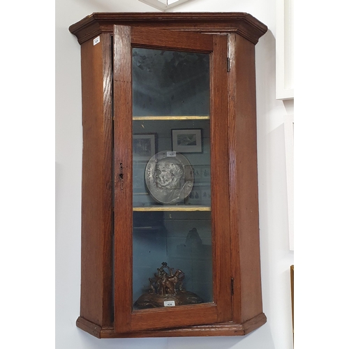 424 - A 19th Century Oak wall mounted Corner Cabinet.
W 66 x D 49 x H 106 cm approx.