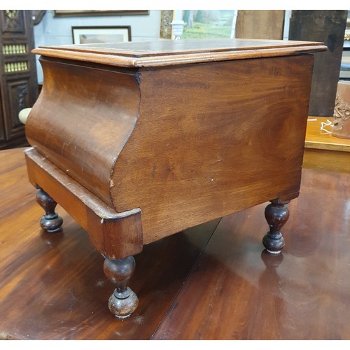 623 - A 19th Century Mahogany step Commode with leather inserted top on turned supports.
45 x 45 cm approx... 