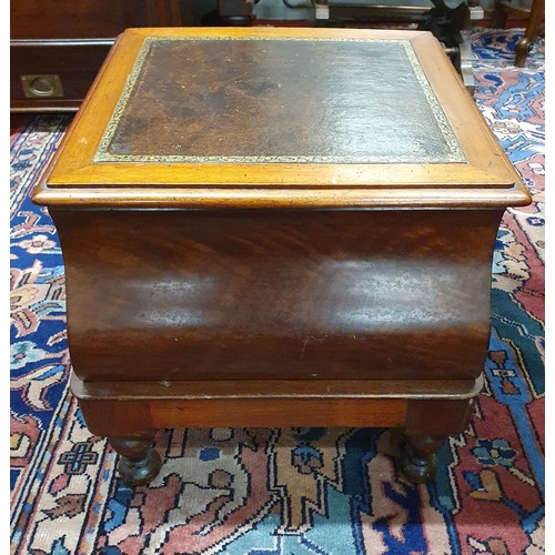 623 - A 19th Century Mahogany step Commode with leather inserted top on turned supports.
45 x 45 cm approx... 