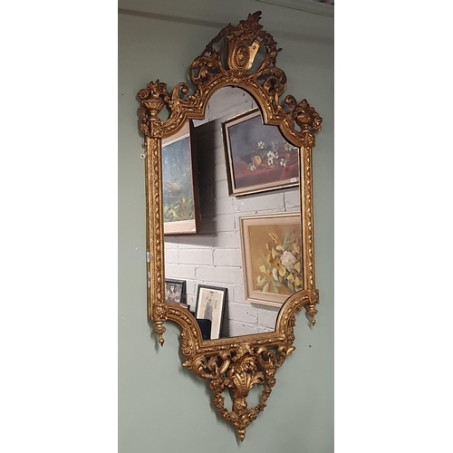 636 - A Fantastic early 19th Century Timber and Plaster Gilt Pier Mirror with highly carved cartouche top ... 