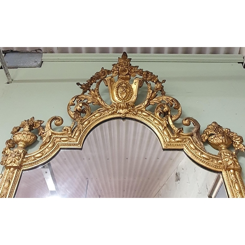 636 - A Fantastic early 19th Century Timber and Plaster Gilt Pier Mirror with highly carved cartouche top ... 