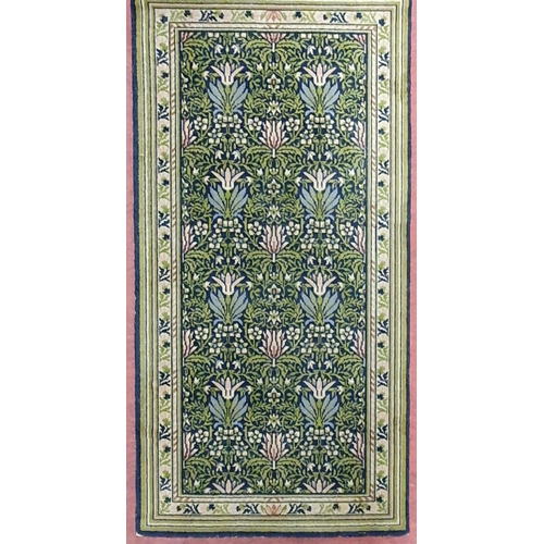 650 - A limited edition William Morris 'The Lily' no 7047 pure Worsted wool woven Wilton Rug by Woodford G... 