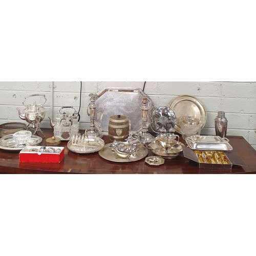 648 - An extremely large quantity of Silverplate and other items to include a tantalus etc.