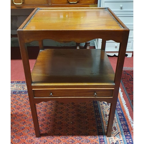 40 - A 20th Century Rosewood Desk Chair with stretchered base along with a square gallery topped side tab... 