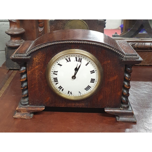 697 - Sold for Charity A good vintage Bakelite Mantel Clock along with an early 20th Century Oak example .... 