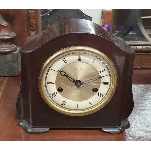 697 - Sold for Charity A good vintage Bakelite Mantel Clock along with an early 20th Century Oak example .... 