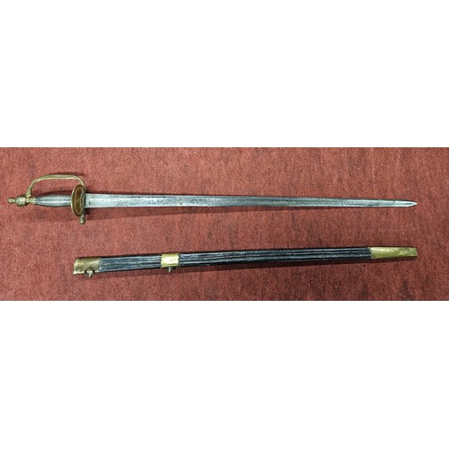 10 - A 1796 Officer's infantry Sword with original leather Scabbard which carries the stamp of Brady 43 D... 