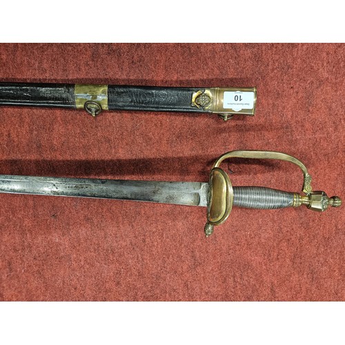 10 - A 1796 Officer's infantry Sword with original leather Scabbard which carries the stamp of Brady 43 D... 