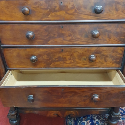 63 - An extremely large 19th Century Mahogany Chest of Drawers with pillared outline. 140 x 68 x H 176 cm... 