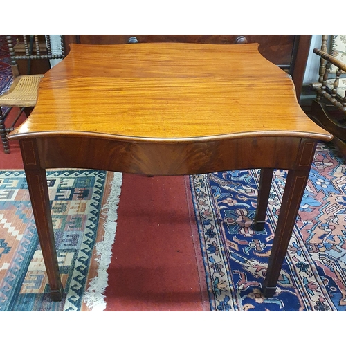 76 - A Georgian Mahogany Serpentine fronted fold over Card Table with square tapered supports.
88 x 88 x ... 