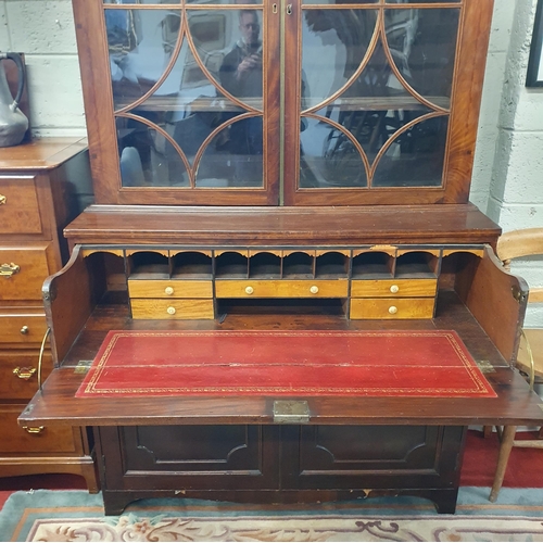 164 - A Regency Mahogany Secretaire Bookcase of good proportions. W 114 x D 52 x H 228 cm approx.