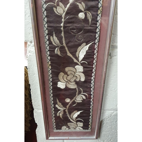 287 - A good framed Oriental Silk Panel.
153 x 19 cm approx.