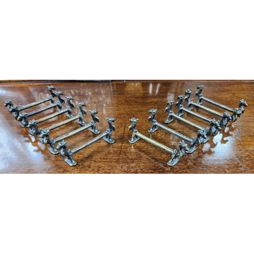 359 - A Fabulous and rare set of twelve Bronze Knife Rests depiction rearing horses.