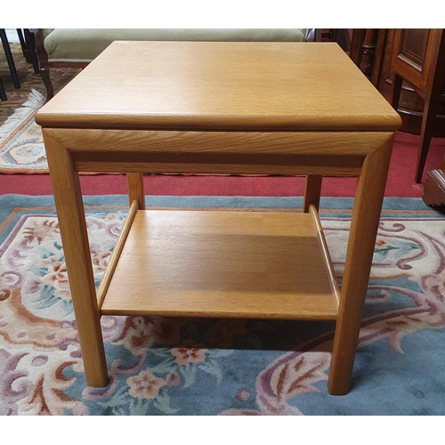 511 - A modern Oak Side Table along with a small wine table. 49 x 50 x H 55, D 29 x H 51 cm approx.