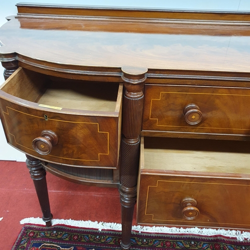 570 - A Superb 19th Century Mahogany and inlaid Sideboard with turned reeded supports and original timber ... 