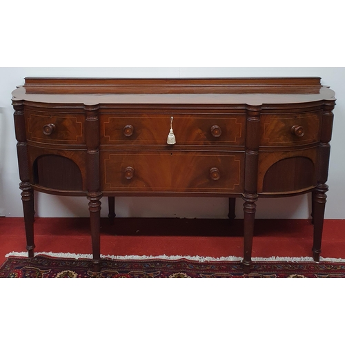 570 - A Superb 19th Century Mahogany and inlaid Sideboard with turned reeded supports and original timber ... 