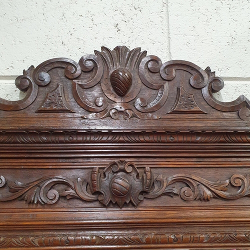 614 - A good 19th Century Walnut Overmantel Mirror with rope edge design and carved pediment top.
H 170 x ... 