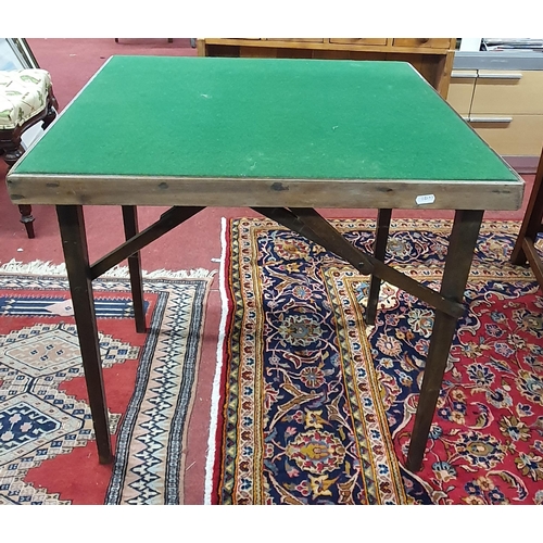 626 - A 20th Century Pine Wall Cabinet along with a vintage foldup Card Table with baize top.
W 91 x D 16 ... 