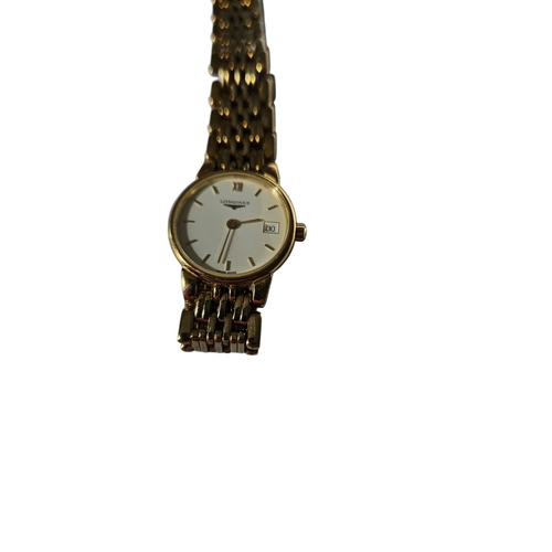 350 - A ladies Longines Watch, seems to be keeping good time aco.