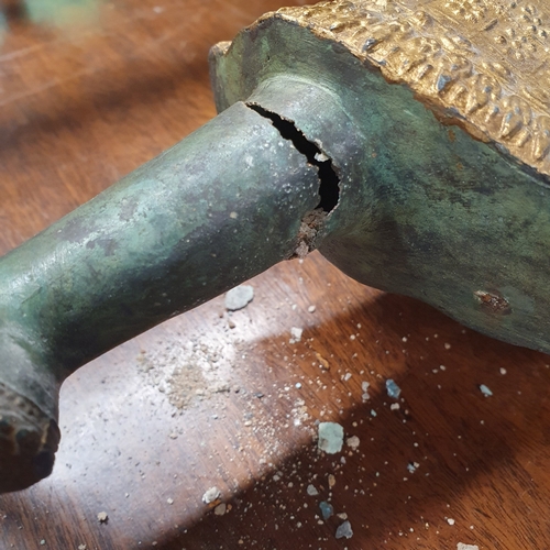 134 - An unusual Bronze Asian semi naked Lady.
H 65 cm approx. AF.