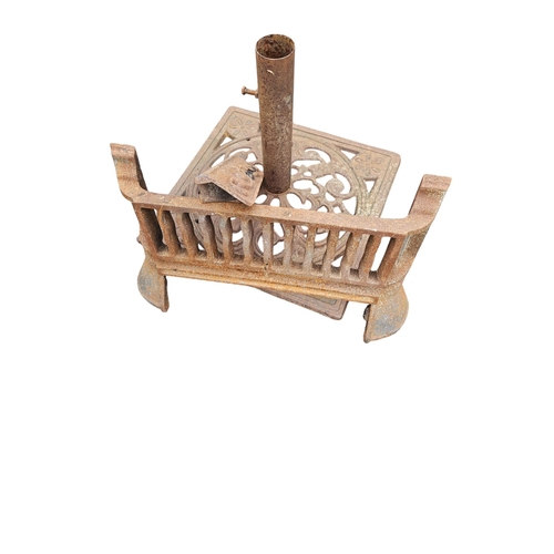 283A - A heavy Cast Iron Stand along with a Fire Front. 38 x 47 cm approx.