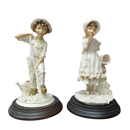 455 - A pair of AD and L by Vinttorio Tessaro Italian Figures. TB 23 cm approx.