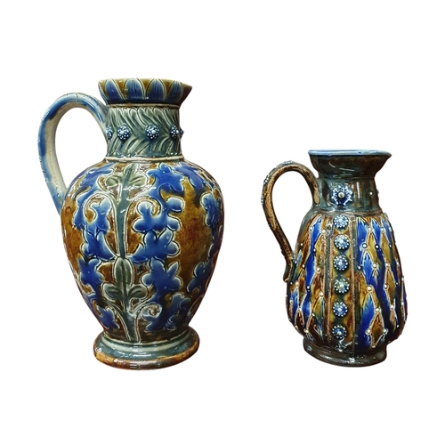 456 - Two Rare 19th Century Doulton Salt Glazed items of unusual pattern. TB 16 cm approx.