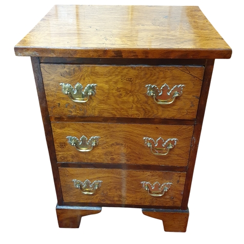 465 - A 19th Century Walnut and Veneered miniature Chest Of Drawers. 47 x 39 x H 66 cm approx.
