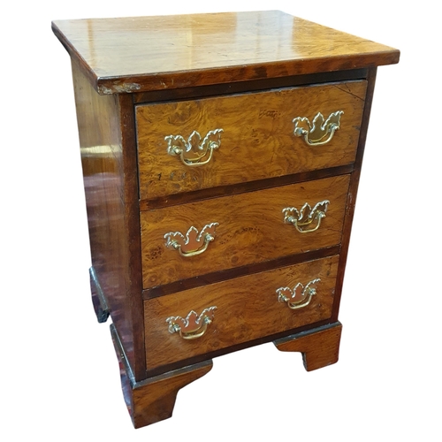 465 - A 19th Century Walnut and Veneered miniature Chest Of Drawers. 47 x 39 x H 66 cm approx.