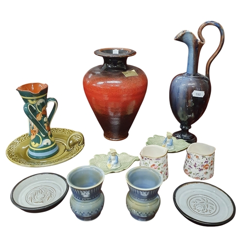 454 - A good quantity of Porcelain Pottery to include a Louis Mulcahy Vase, Wade, Ainsley, Arklow and othe... 