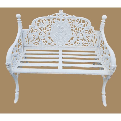 288A - A good heavy Cast Iron Bench with pierced outline and Grecian panel back.
104 x SH 39 x BH 91 cm app... 