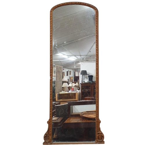 467 - A superb 19th Century Timber and Plaster Gilt pier Mirror with arch top and leaf moulded decoration.... 