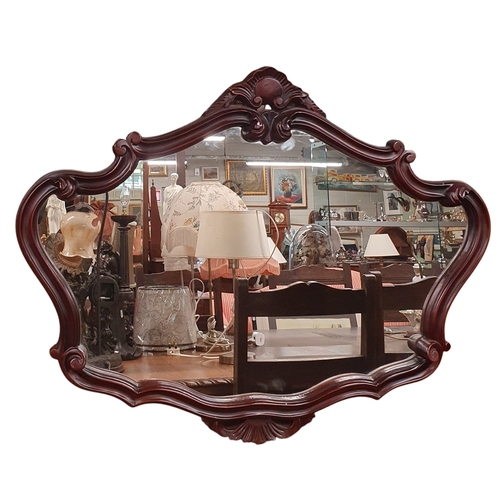 162 - A 19th Century Oak Hall Chair along with a reproduction Mahogany Mirror. W 46 x SH 46 x BH 106 cm ap... 