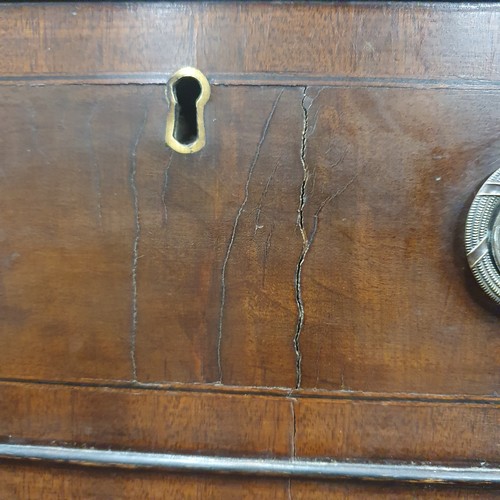 466 - A late 19th early 20th Century bow fronted Sideboard of neat proportions with square tapered support... 