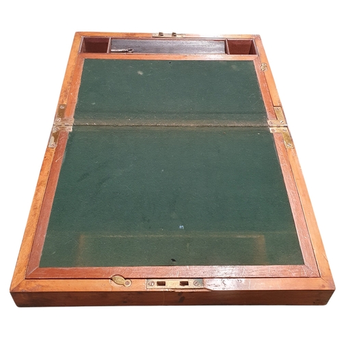 42 - A 19th Century Satin Birch Writing Slope with fitted interior.  W 36 x D 24 x H 13 cm approx.