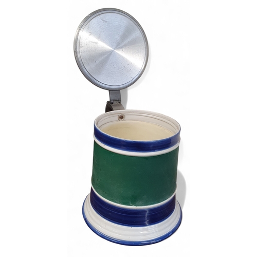 25 - A very unusual late 19th early 20th Century Mancioli Italian lidded Pot.
H 31 x D 24 cm approx.