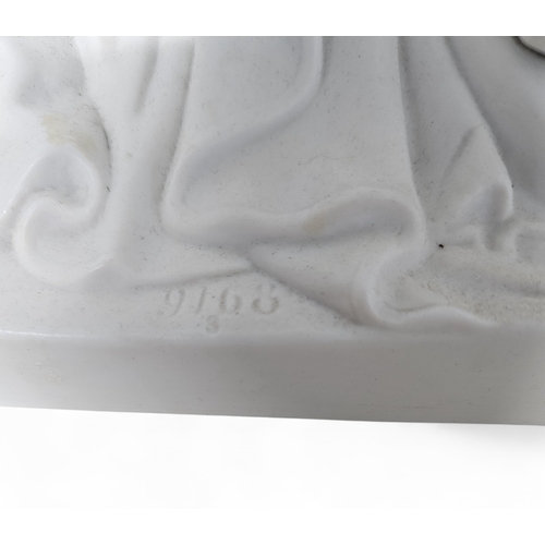 17 - A superb Parian Figure after Canova of a loving couple 'Sublime Love and Psyche' with a number stamp... 