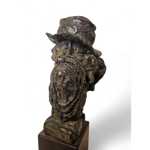 19 - A Limited Edition Bronze Figure of 'One Eyed Roy'.  5/100 with makers stamp to the back. H 26 cm app... 