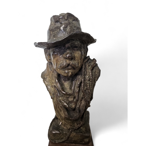 19 - A Limited Edition Bronze Figure of 'One Eyed Roy'.  5/100 with makers stamp to the back. H 26 cm app... 