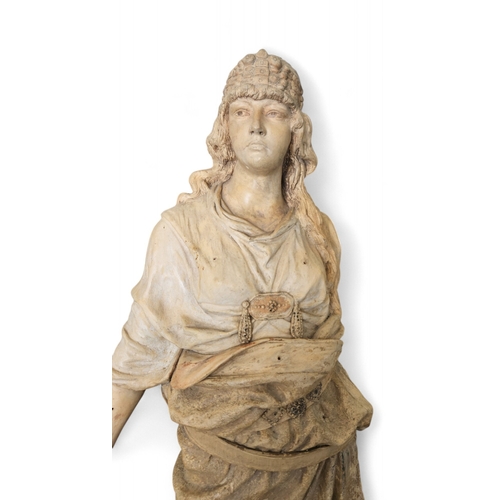 22 - A late 19th Century early 20th Century Austrian Goldscheider Terracotta Bust of Judith with makers s... 