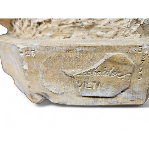 22 - A late 19th Century early 20th Century Austrian Goldscheider Terracotta Bust of Judith with makers s... 