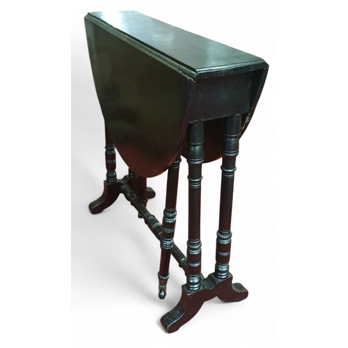5 - An Edwardian Mahogany Sutherland Table of neat proportions. 60 x 75 x H 61 cm approx.