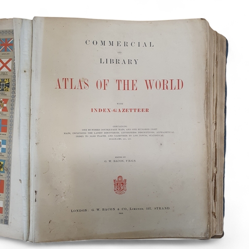 13 - Atlas of the World with index gazetteer. Edited by W Bacon.