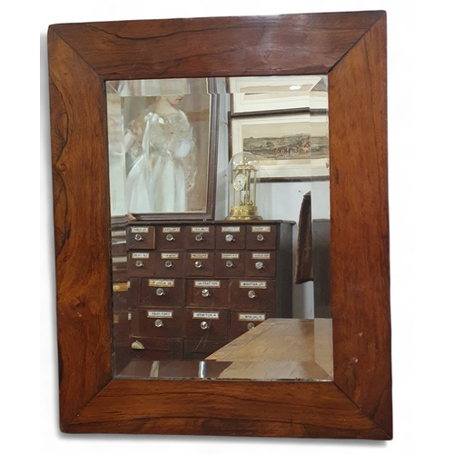 104 - A Regency Rosewood rectangular Wall Mirror with bevelled mirror glass. 54 x 44 cm approx.
