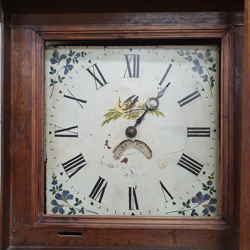 121 - A 19th Century Longcase Clock with white dial and oak case. H 197 cm approx.