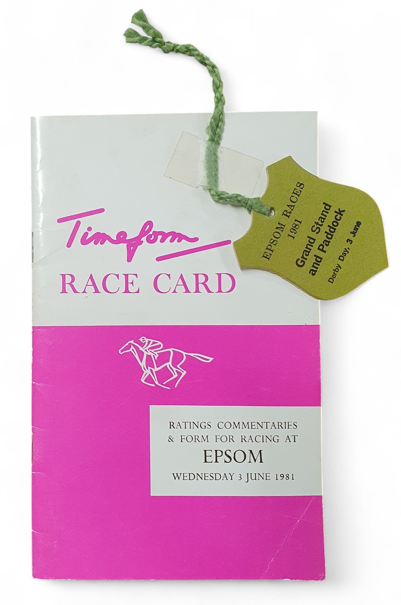 A Timeform Race Card for The Epsom Derby 3rd June 1981 where Shergar ...