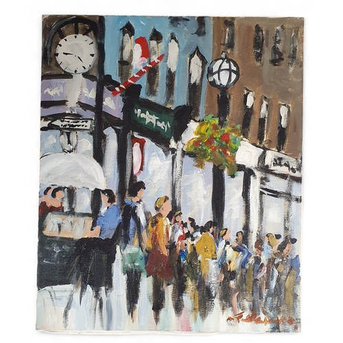 2 - An Oil on Canvas 'Grafton Street Dublin' by John Dievers Spring 2005.  Signed LR, unframed.
62 x 51 ... 