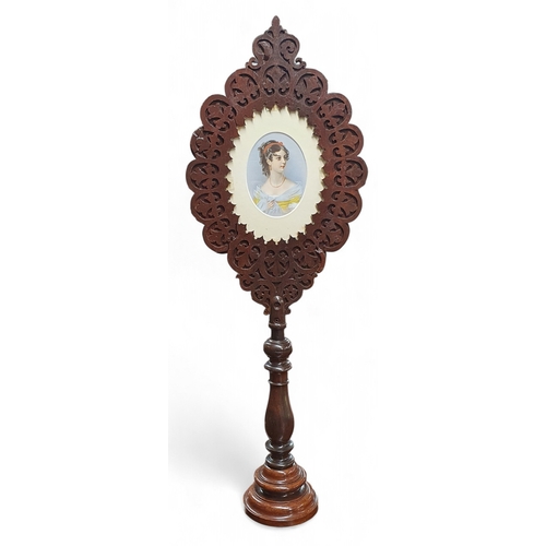 25 - A 20th Century Screen with hand painted panel centre of beautiful women, both sides, along with a fe... 