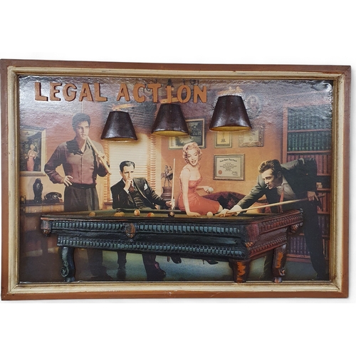 27 - Two Pub Advertisements, one for Guinness and the other for Legal Action. 59 x 39 cm approx.
